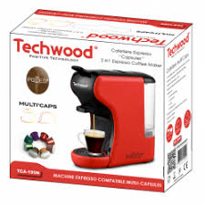 Cafetiere Nespresso Capsules Techwood Rouge