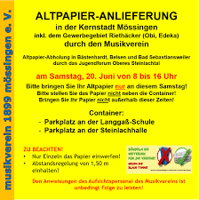 In schaltjahren), somit bleiben 194 tage bis zum jahresende. Altpapier Anlieferung Sa 20 Juni 2020 Musikverein Mossingen