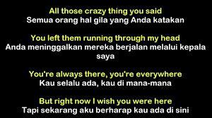 Jadi, jadi kau pikir kau bisa mengatakan surga dari neraka,. Avril Lavigne Wish You Were Here Lyric Sub Indonesia Youtube