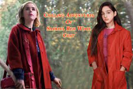 Chilling Adventures Of Sabrina Kiernan Shipka Coat Leather Jacket Black Red Wool Coat Coat