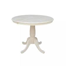 36 Round Top Pedestal Dining Table With 12 Leaf International Concepts In 2020 Dining Table With Leaf Dining Table Extension Dining Table