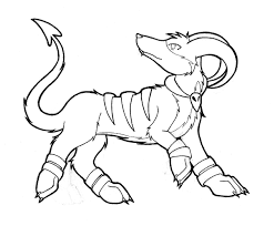 In a houndoom pack, the one with its horns raked sharply towards the back serves a leadership role. Houndoom Pokemon Coloring Pages