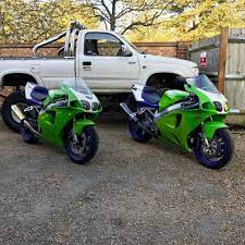 southern73 motorcycles on instagram the only thing sweeter than a clean green zx7r is two zx7rs kawasaki zx7r zxr75 motorcycle sport bikes kawasaki zx7r