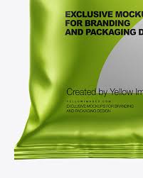 Metallic Snack Package Mockup In Bag Sack Mockups On Yellow Images Object Mockups