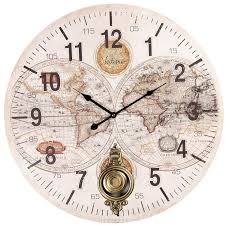 Skvelý výber nástenných aj stolných hodín do každého interiéru. Clayre Eef Nastenne Hodiny S Kyvadlem World Map 58 Cm Country Rose