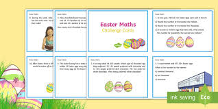 There are learning packs for many of the tricky areas of ks2 maths, filled with information for parentsand practical activities to help your child master the topic. Easter Maths Challenge Ks2 Challenge Cards Teacher Made