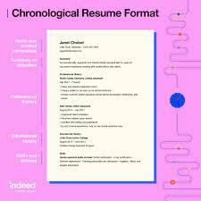 A chronological resume is a resume format that lists your work history in order of when you held each position, with your most recent job listed at the top of the section (i.e. Chronological Resume Tips And Examples Indeed Com