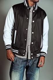 Black And White Varsity Jacket Outfit Koman Button Up Varsity Jacket Varsity Jacket Jackets Jack Threads