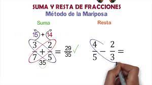 Adicion Y Sustraccion De Fracciones Metodo De La Mariposa Youtube
