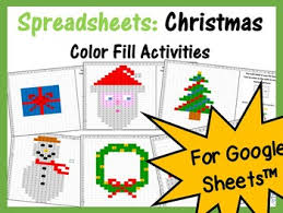 Students Will Need To Use The Color Fill Tool To Color Certain Cells In Google Sheets To Reveal Christmas Mystery Pictures Mystery Pictures Color Activities