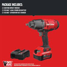 Drill/driver model number 320.26302 the model number will be found on the nameplate attached to the right side of the drill. Factory Reconditioned Craftsman Cmcf900m1r 20v Variable Speed Lithium Ion 1 2 In Cordless Impact Wrench Kit 4 Ah Cpo Outlets