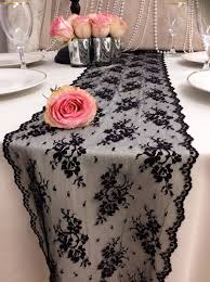 9ft Black Lace Table Runner Wedding Runner By Lovelylacedesigns Lace Table Runner Wedding Black Lace Table Wedding Runner