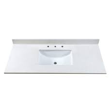 36 inch matt grey contemporary bath vanity left side drawers. 49 Inch Stone Vanity Top W Side Or Center Sink Cutout And 8 Inch Widespread Faucet Holes