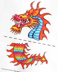 Free to download and print. Chinese Dragon Puppet Kids Craft With Printable Dragon Template