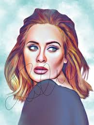 Adele Digital Drawing Print Adele1 Digital Portrait Illustration Celebrity Drawings Drawings