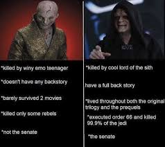 Snoke Palpatine Funny Star Wars Memes Star Wars Empire Star Wars Jokes