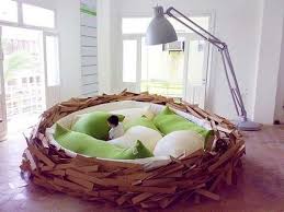 This Fun Bird S Nest Bed Looks Like It Could Also Double As A Cushioned Playpen If You Take Out The Huge Pillows Cool Kids Bedrooms Creative Beds Unusual Beds