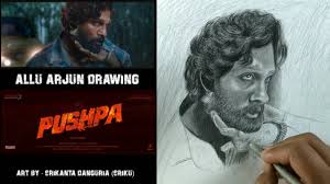 In the poster released by the makers. Allu Arjun Drawing Introducing Pushpa Raj Pushpa Allu Arjun Drawing And Teaser Youtube