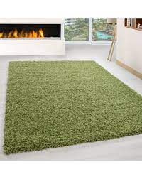 Versand an der kasse berechnet. Hochflor Langflor Wohnzimmer Teppich Shaggy Florhohe 3cm Unifarbe Grun Grosse 60x110 Cm