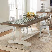 Two Tone Farmhouse Dining Table In 2021 Farmhouse Dining Room Table Farmhouse Dining Room Farmhouse Dining Table