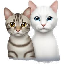 A white tabby cat emoji