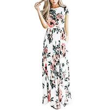 Hooyon Women S Casual Floral Printed Long Maxi Dress With Https Www Amazon Com Dp B079fgrdl7 Ref Cm S Floral Dress Casual Maxi Dress Boho Sleeveless Dress
