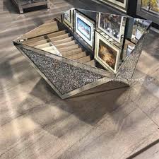 Sanqiang metal marble coffee table silver glass round mirrored coffee table. China Modern Luxurious Irregular Square Triangle Diamond Mirror Coffee Table China Table Living Room Furniture
