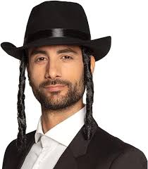 Cappello imitazione lana rabbi Jacob nero con capelli,Nero,Taglia unica :  Amazon.it: Moda