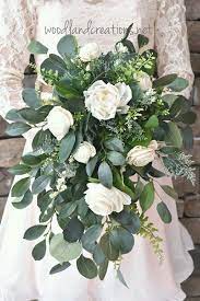 Cascade Wedding Bouquet Using Sola Wood Flowers Wildflower Wedding Bouquet Floral Bouquets Wedding Sola Flower Bouquet