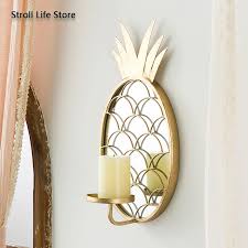 Uttermost falconara metal wall sconce. Creative Nordic Glass Candle Holders Gold Metal Mirror Pineapple Wall Hanging Candlestick Living Room Home Decorative Gift Fc474 Candle Holders Aliexpress