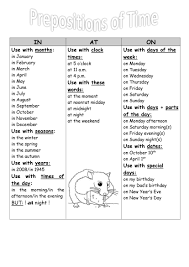 Prepositions Of Time For Starters Simple Explanation Prepositions Preposition Worksheets Worksheet Template