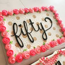 50th Birthday Cookie Cake Ideas Fiftieth Birthday Party Cookie Cake Gold Black And Pink So Cute By Hayle Birthday Sheet Cakes Birthday Cake Ideas For Adults Women Birthday Cakes For Women