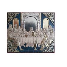 Cina cea de taina 12x20x2cm icoana argint auriu. Icoana De Argint Ortodoxa Cina Cea De Taina Emag Ro