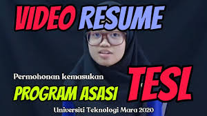I hope i answered all of your questions. Asasi Tesl Uitm Dengkil Video Resume Permohonan Kemasukan Tahun 2020 Youtube