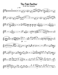 How To Play Pink Panther On Tenor Sax Saxophone Sheet Music Clarinet Sheet Music Jazz Sheet Music