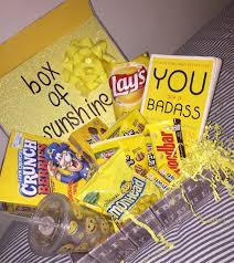I literally went to the store and just walked the isles looking for anything that was yellow that may be a fun thing to gift! 53 Box Of Sunshine Ideas That Positively Radiate Happiness