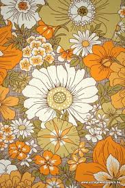 White Brown Yellow Green Vintage Flowers Wallpaper Flower Wallpaper Flower Illustration