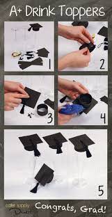 Diy Graduation Drink Toppers Graduation Crafts Graduation Diy Graduation Drink