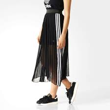 Adidas Originals Women Sheer Pleated Chiffon Long Maxi Tennis Skirt M L Long Tennis Skirt Tennis Skirt Skirts