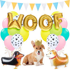 Introducing the new alternative to a traditional cake.boy puppy dog baby shower cupcake wrappers! Kreatwow Dog Party Decorations Woof Dog Balloons Walking Dog Balloons Dog Party Hats For Puppy Dog Birthday Pet Theme Baby Shower Birthday Party Supplies Buy Online In Trinidad And Tobago At Trinidad Desertcart Com