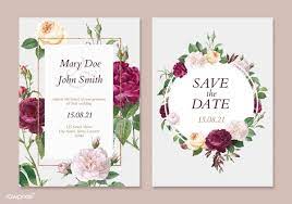 Download Premium Vector Of Floral Wedding Invitation Card Vectors Set Undangan Pernikahan Elegant Wedding Invitations Contoh Undangan Pernikahan