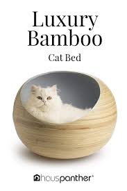 Luxury plush warming pet bed with pillow for cat small dog round donut cuddler. Modern Cat Lounge Pod Made From Sustainable Bamboo Cat Lounge Luxury Cat Bed Modern Cat
