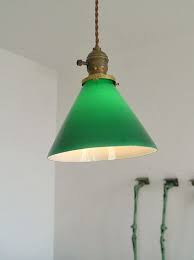 Vintage Glass Ceiling Lamp Green Lampshade By Paulvintagestore 200 00 Glass Ceiling Lamps Green Lamp Shade Lamp