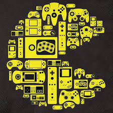Poster Pacman From Old School Gaming Devices And Control Pads Nintendo Art Retro Video Games Retro Videos Arcade Games