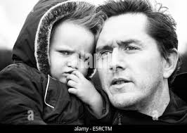 Father and his 18 month old daughter Stock Photo