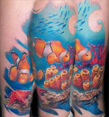 Gang and prison tattoos have more in common with traditional tribal tattoos than they do with modern decorative body art: Clown Fish Tattoo Tattoos Tiger Tattoo Design Coral Tattoo