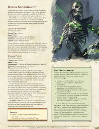 Minor Necromancy V2 Low Level Spells For The Beginner Necromancer Gm Binder Link In The Comments Unearthedarcana