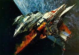 Attack Ships On Fire Off The Shoulder Of Orion A Spaceship On Fire Off The Shoulder Of Orion John Berkey Space Art Orion