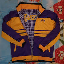 Los angeles lakers chalk line sweatshirt large $125 $666 size: Vintage Reversible Lakers Jacket Shopee Philippines