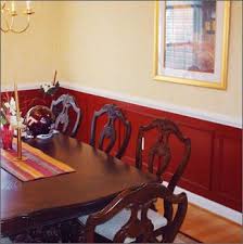 Dining Room Paint Ideas With Chair Rail Apart From Using Mouldings To Create A Break House Painters Red Dining Room Dining Room Chair Rail Dining Room Colors